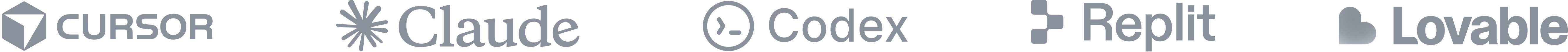 Cursor, Claude, Codex, Replit, Lovable
